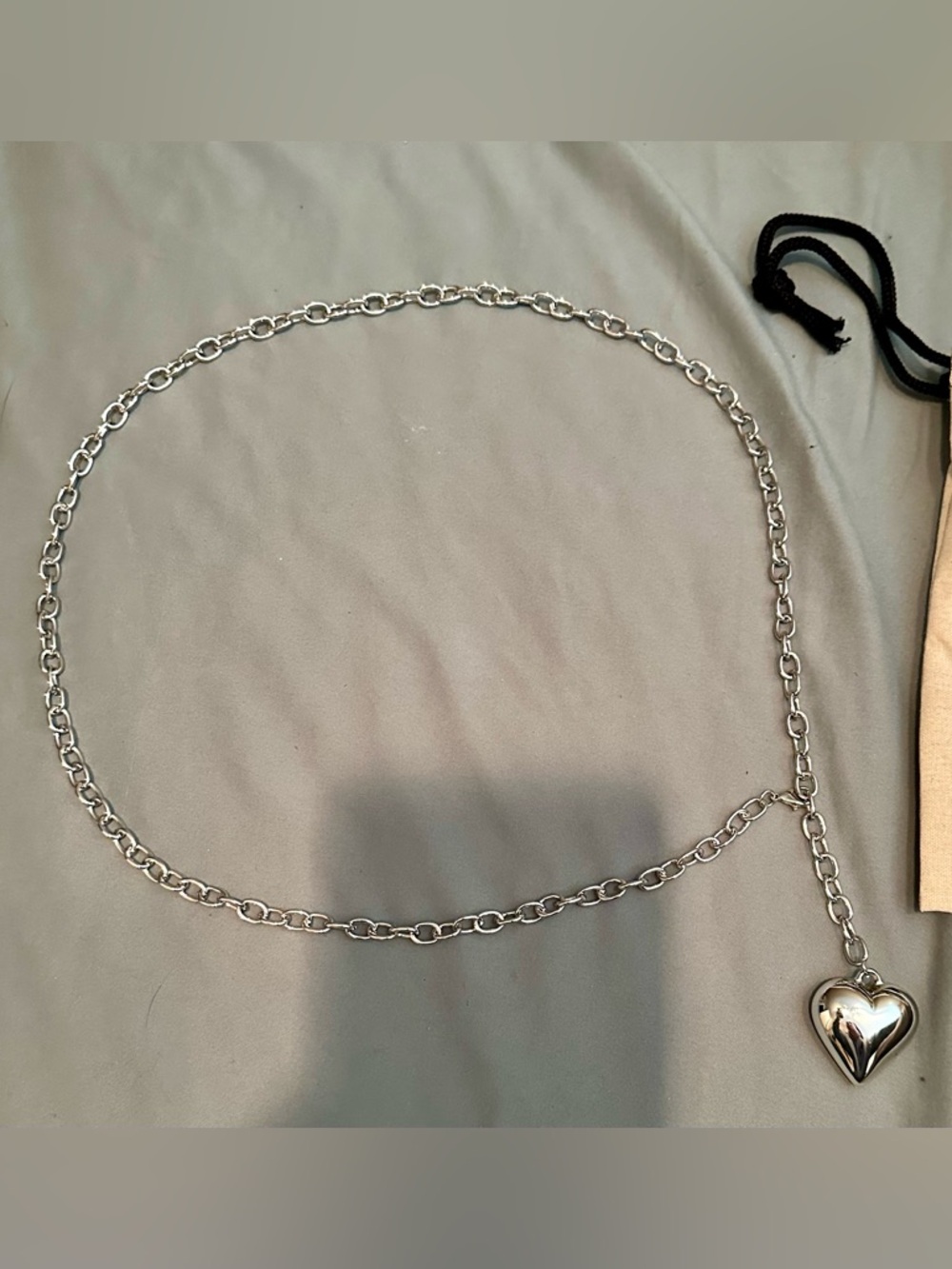 Mayamar NWT Puffy Heart Wrap Necklace / Belt - Silver (Model MM-01436) - Picture 6 of 7